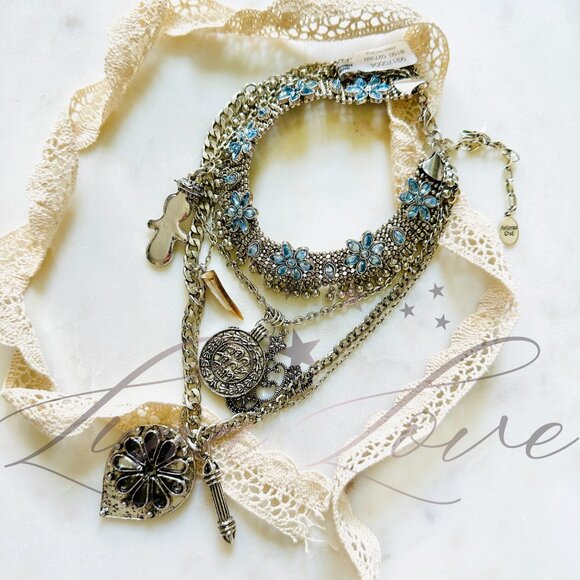 FREE PEOPLE x ARIANA OST Walsh Choker Necklace In Silver NWT - Picture 2 of 6